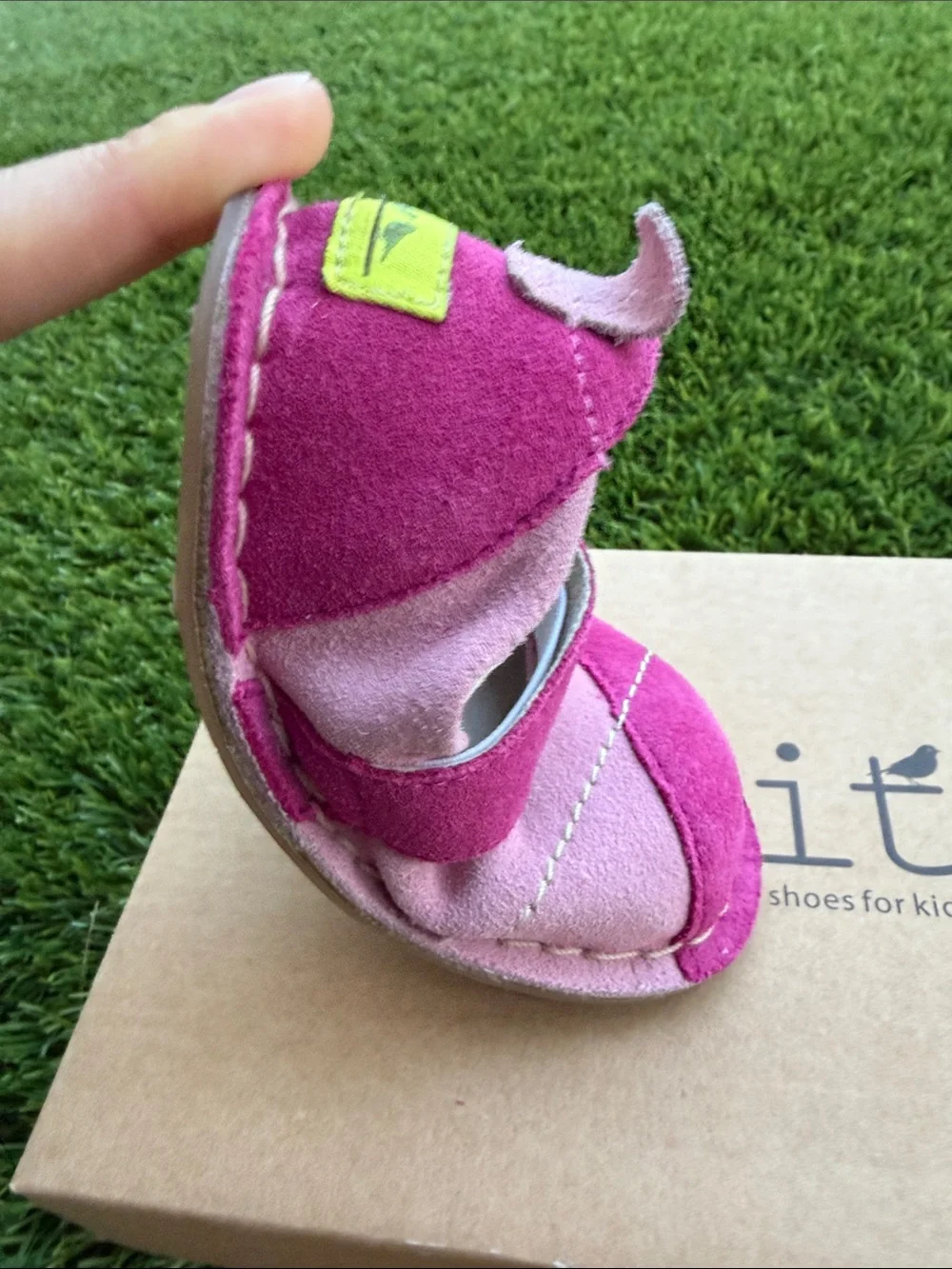 Girls Two-Tone Pink Suede Mary Jane Shoes